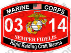 STICKER USMC MOS 0314 Rigid Raiding Craft Marine   ooo   USMC Lisc 20187