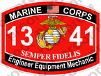 STICKER USMC MOS 1341 Engineer Equipment Mechanic   ooo   USMC Lisc 20187
