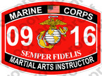 STICKER USMC MOS 0916 MARTIAL ARTS INSTRUCTOR   ooo   USMC Lisc 20187