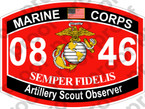STICKER USMC MOS 0846 Artillery Scout Observer   ooo   USMC Lisc 20187
