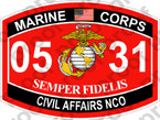 STICKER USMC MOS 0531 CIVIL AFFAIRS NCO   ooo   USMC Lisc 20187