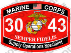 STICKER USMC MOS 3043 Supply Operations Specialist   ooo   USMC Lisc 20187
