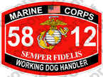 STICKER USMC MOS 5812 WORKING DOG HANDLER   ooo   USMC Lisc 20187