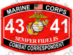 STICKER USMC MOS 4341 COMBAT CORRESPONDENT   ooo   USMC Lisc 20187