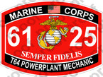 STICKER USMC MOS 6125 T64 POWERPLANT MECHANIC   ooo   USMC Lisc 20187