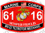 STICKER USMC MOS 6116 MV22 TILTROTOR MECHANIC   ooo   USMC Lisc 20187