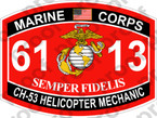 STICKER USMC MOS 6113 CH53 HELICOPTER MECHANIC   ooo   USMC Lisc 20187