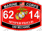 STICKER USMC MOS 6214 UAV MECHANIC   ooo   USMC Lisc 20187