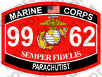 STICKER USMC MOS 9962 PARACHUTIST   ooo   USMC Lisc 20187