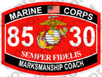 STICKER USMC MOS 8530 MARKSMANSHIP COACH   ooo   USMC Lisc 20187