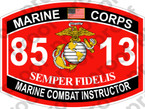 STICKER USMC MOS 8513 MARINE COMBAT INSTRUCTOR   ooo   USMC Lisc 20187