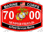 STICKER USMC MOS 7000 AIRFIELD SERVICES MARINE   ooo   USMC Lisc 20187