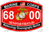 STICKER USMC MOS 6800 Meteorology Oceanography Marine   ooo   USMC Lisc 20187