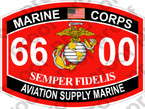 STICKER USMC MOS 6600 AVIATION SUPPLY MARINE   ooo   USMC Lisc 20187
