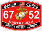 STICKER USMC MOS 6752 RED EYE MISSILE GUNNER