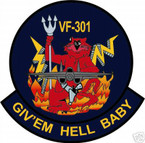 STICKER USN VF 301 FIGHTER SQUADRON GIVE EM HELL