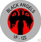 STICKER USN VF 122 FIGHTER SQUADRON BLACK ANGELS
