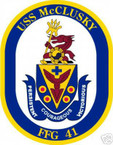 STICKER USN US NAVY FFG 41 USS McCLUSKY