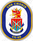 STICKER USN US NAVY CG 65 USS CHOSIN