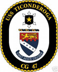 STICKER USN US NAVY CG 47 USS TICONDEROGA CRUISER