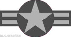 STICKER USAF VET US AIR FORCE US AIRCRAFT STAR GREY