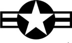 STICKER USAF VET US AIR FORCE US AIRCRAFT STAR BW