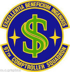 STICKER USAF 97th Comptroller Squadron Emblem