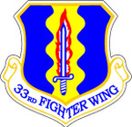 STICKER USAF 33RD FIGHTER WING