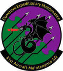 STICKER USAF 31st Aircraft Maintenance Squadron