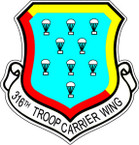 STICKER USAF 316TH TROOP CARRIER WING
