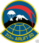 STICKER USAF 313TH AIRLIFT SQUADRON