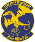 STICKER USAF 301ST AIRLIFT SQUADRON A
