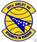 STICKER USAF 301ST AIRLIFT SQUADRON