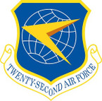STICKER USAF 22ND AIR FORCE SHIELD