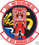 STICKER USAF 203RD AIR REFUELING SQUADRON