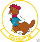 STICKER USAF 192ND AIRLIFT SQUADRON
