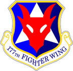 STICKER USAF 177TH FIGHTER WING DECAL B
