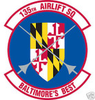STICKER USAF 135TH AIRLIFT SQUADRON