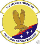 STICKER USAF  91ST SECURITY FORCES SQUADRON
