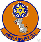 STICKER USAF  58TH AIRLIFT SQUADRON DECAL
