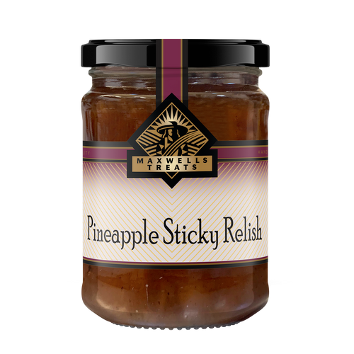 Pineapple Sticky Relish
Rich Australian Pineapples with sticky sweetness and asian spice. 
Made by Maxwell's Treats
Australian owned and operated.