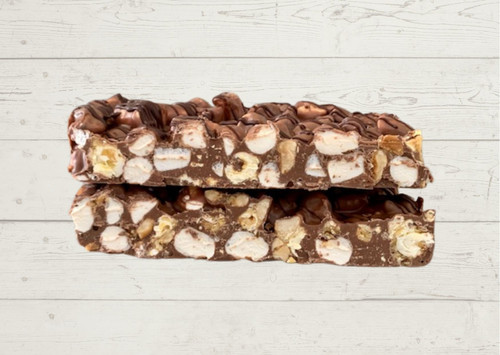 Movie Rocky Road
Caramel Popcorn
Belgian Milk Chocolate
Gourmet Decadent
Berry NSW 
Australian Made
Wholesale