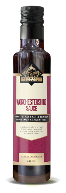 Worcestershire Sauce
Australian Made
Maxwells Treats
