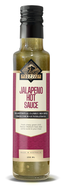 Jalapeno Hot Sauce
Maxwell's Treats
The Treat Factory
Australian Sauces