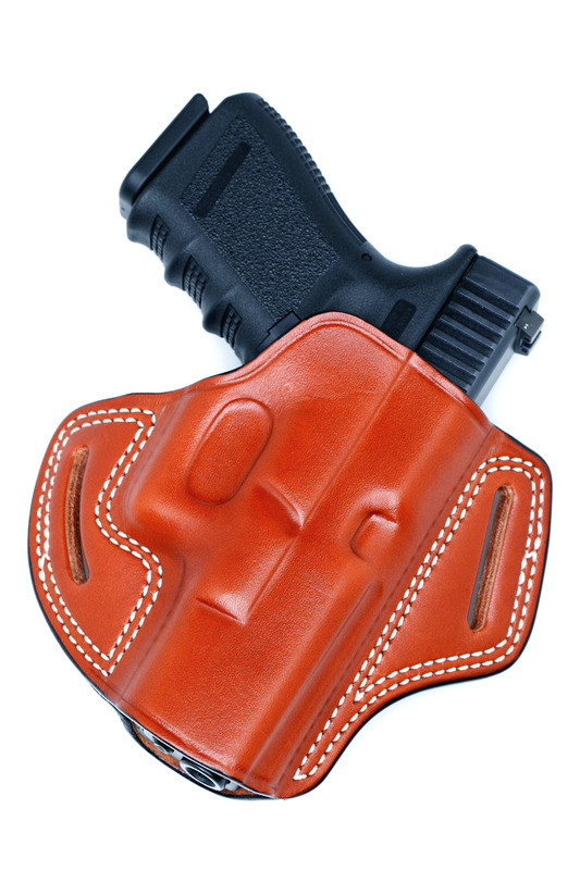OWB HOLSTER W/ 3 SLOT. OPEN TOP BELT LEATHER HOLSTER FITS SPRINGFIELD XD .40 