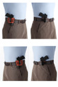 Inside or outside the waist, right side or left side