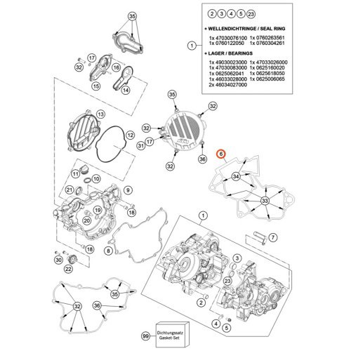 KTM OEM Crankcase Cover Gasket KTM 85SX 2018 HUSQVARNA TC85 2018 47230039000