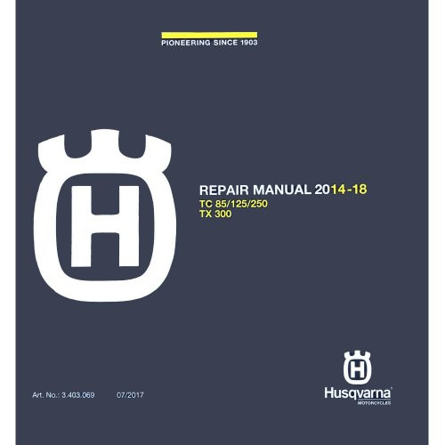 Husqvarna TC85 CD Repair Manual 2014-2019 3403069