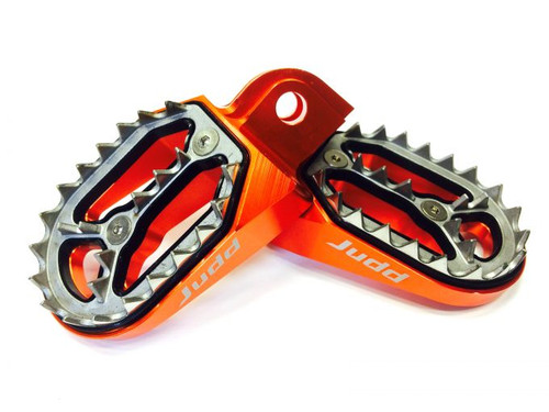  Shark Tooth Foot Pegs Orange, KTM 85 2018, 2019 KTM 125, 250, 450 2016> Judd Racing