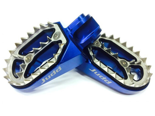 Judd Racing Shark Tooth Foot Pegs Blue KTM, Husqvarna 85, 125, 250, 450